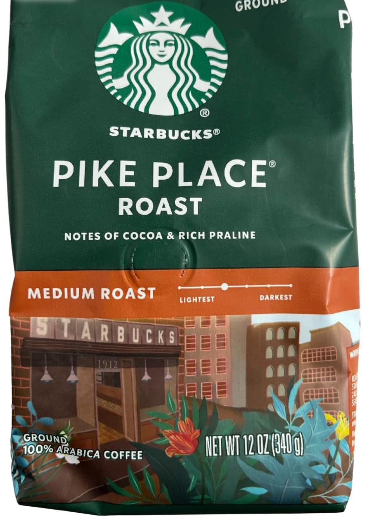 Coffee Gift Bundle Includes: (2) 12 OZ Bags Of Starbucks Pike Place Roast Ground Coffee, And (1) Premium Black Stainless Steel FoxFyr Multifunction Coffee Scoop With Clip.
